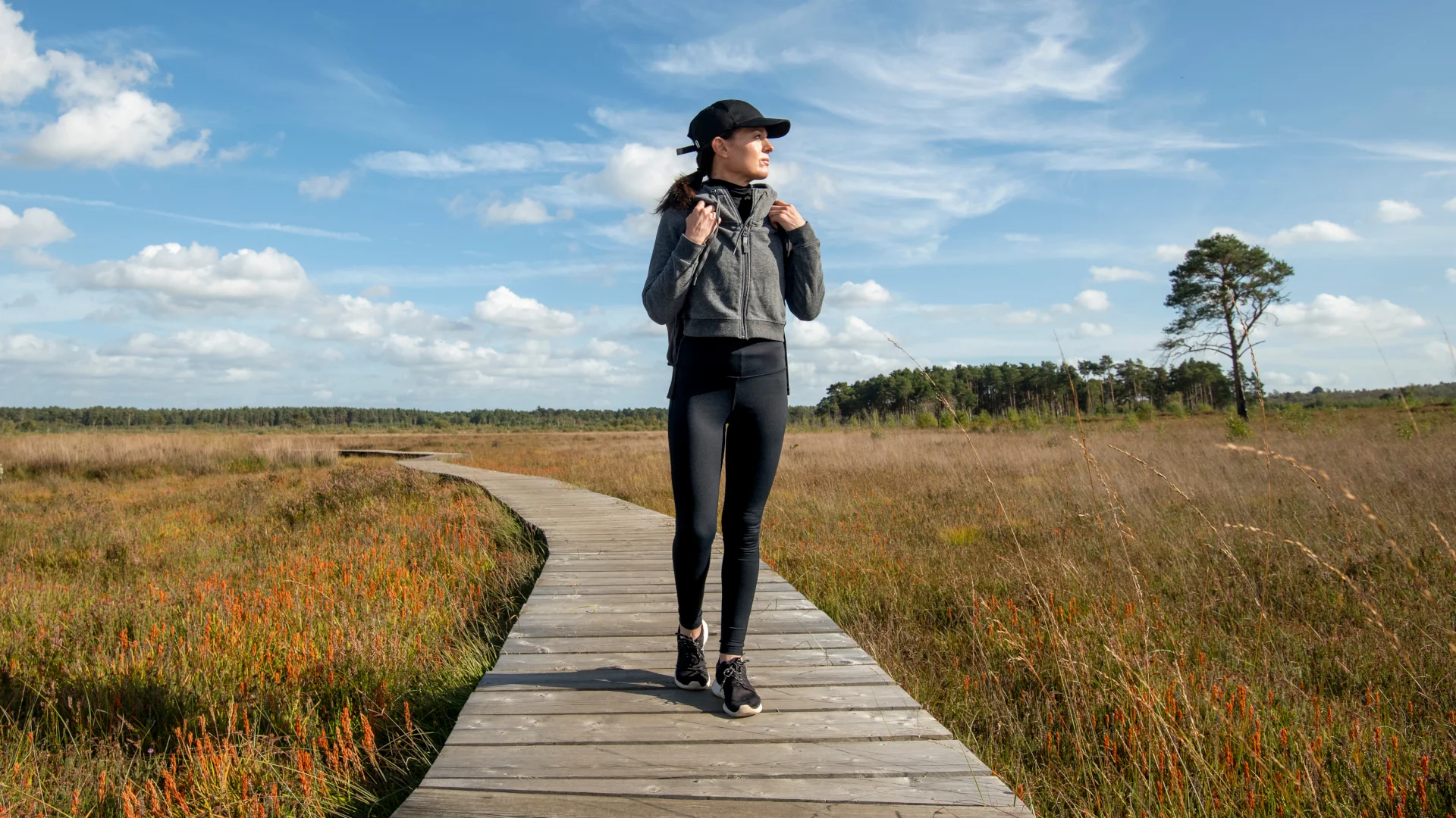 Woman walking outside